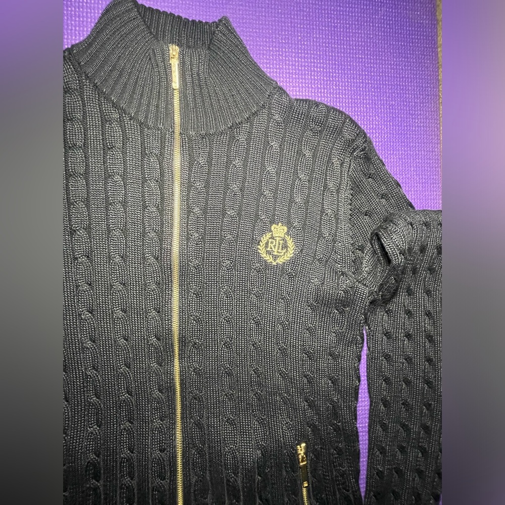 women’s polo ralph lauren zippered cardigan - Picture 3 of 3